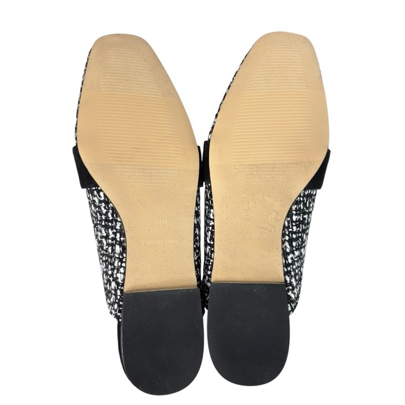 Talbots Stella Tweed Mules Womens Shoe Size 6.5 Classic Preppy Black White NEW - Picture 8 of 10